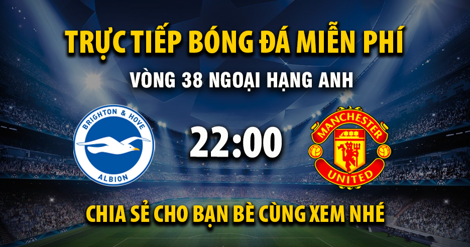 Trực tiếp Brighton vs Manchester United vào lúc 22:00, ngày 24/05/2026 - Xoilacz.TV